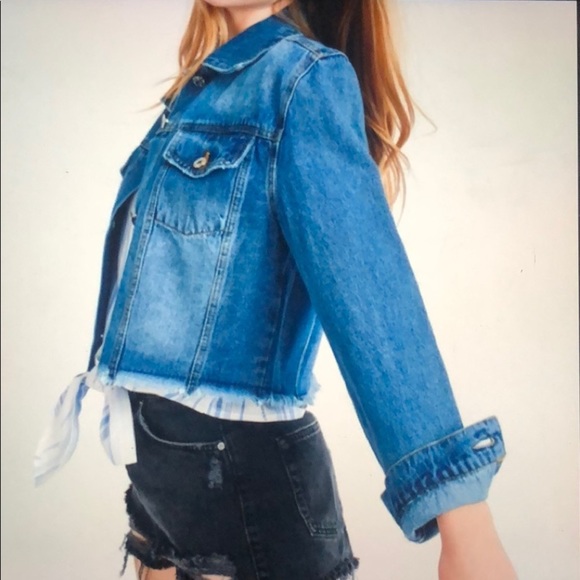 Love tree Denim jean crop jacket - Picture 2 of 8